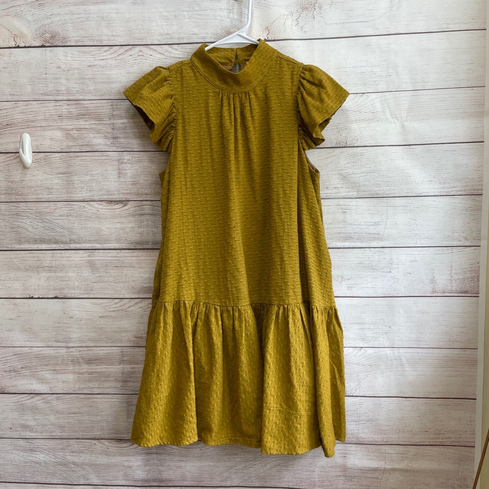 COREY LYNN CALTER CHARLOTTE MINI DRESS IN MUSTARD YELLOW
